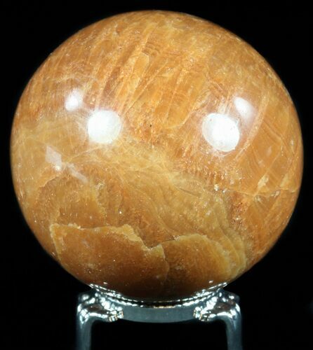 Polished, Orange Calcite Sphere - Madagascar #55094